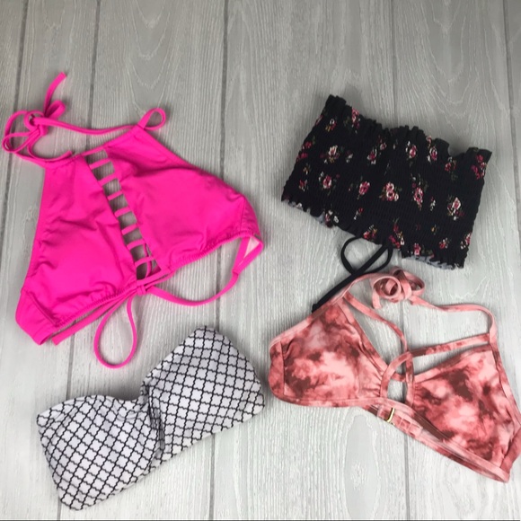 PINK Victoria's Secret Other - Lot of four bathing suit tops Pink Xhilaration